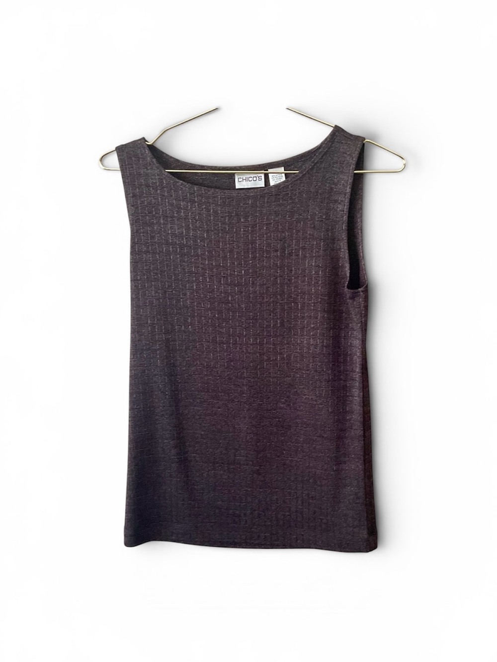 Chico's brown Textured Sleeveless shimmer Tank